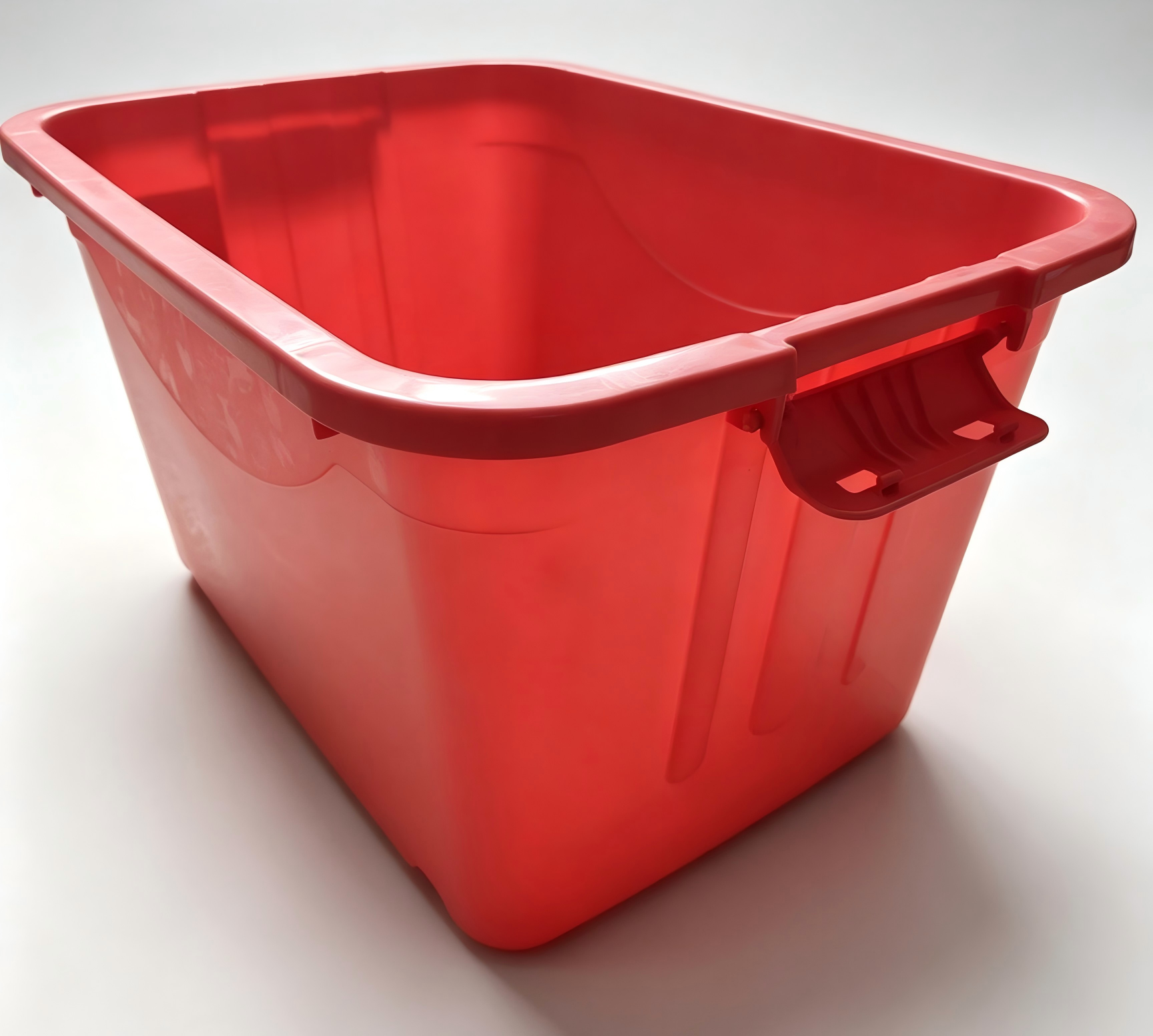 Heavy Duty Plastic Storage Bin - Wheeled Plastic Crate with Handles