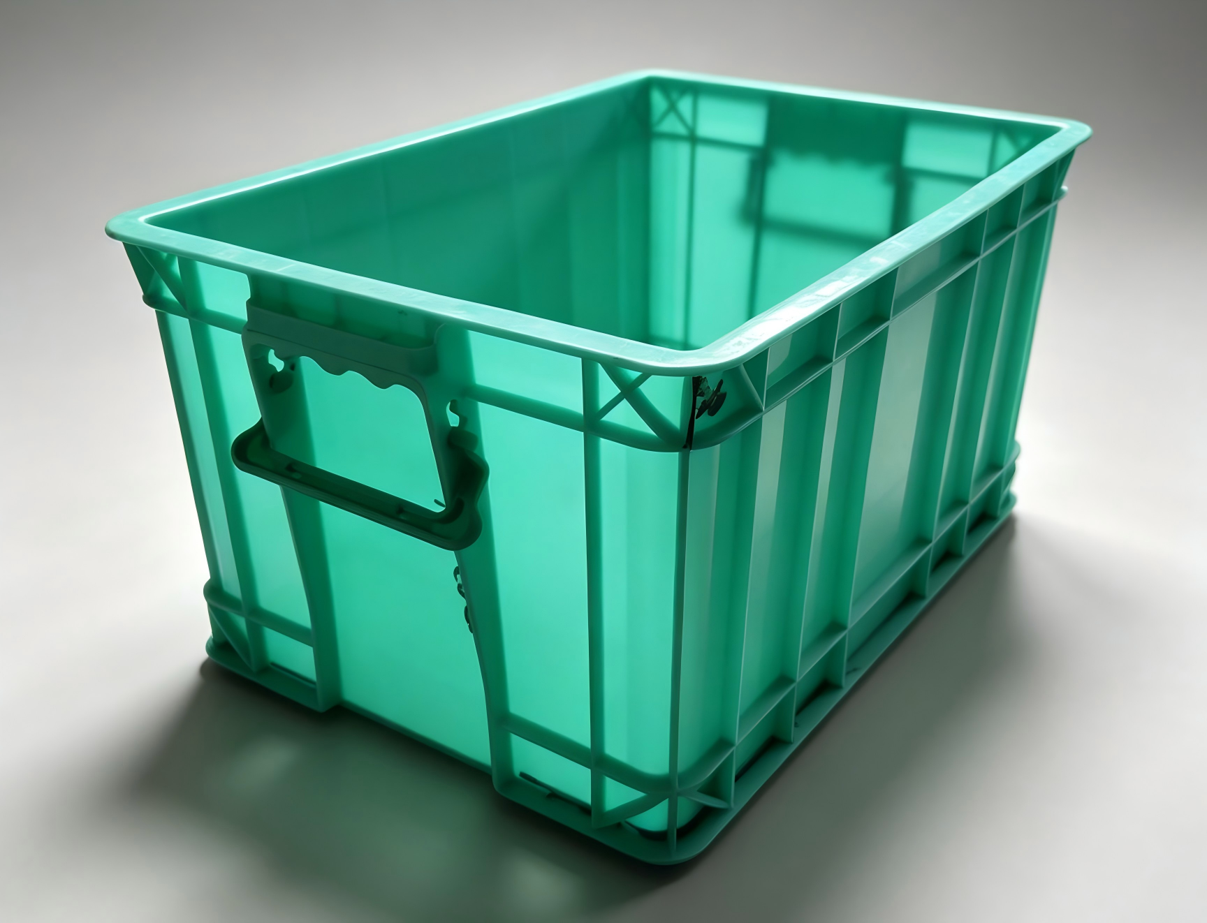 Heavy Duty Plastic Turnover Boxes - Solid Wall Storage with Handles