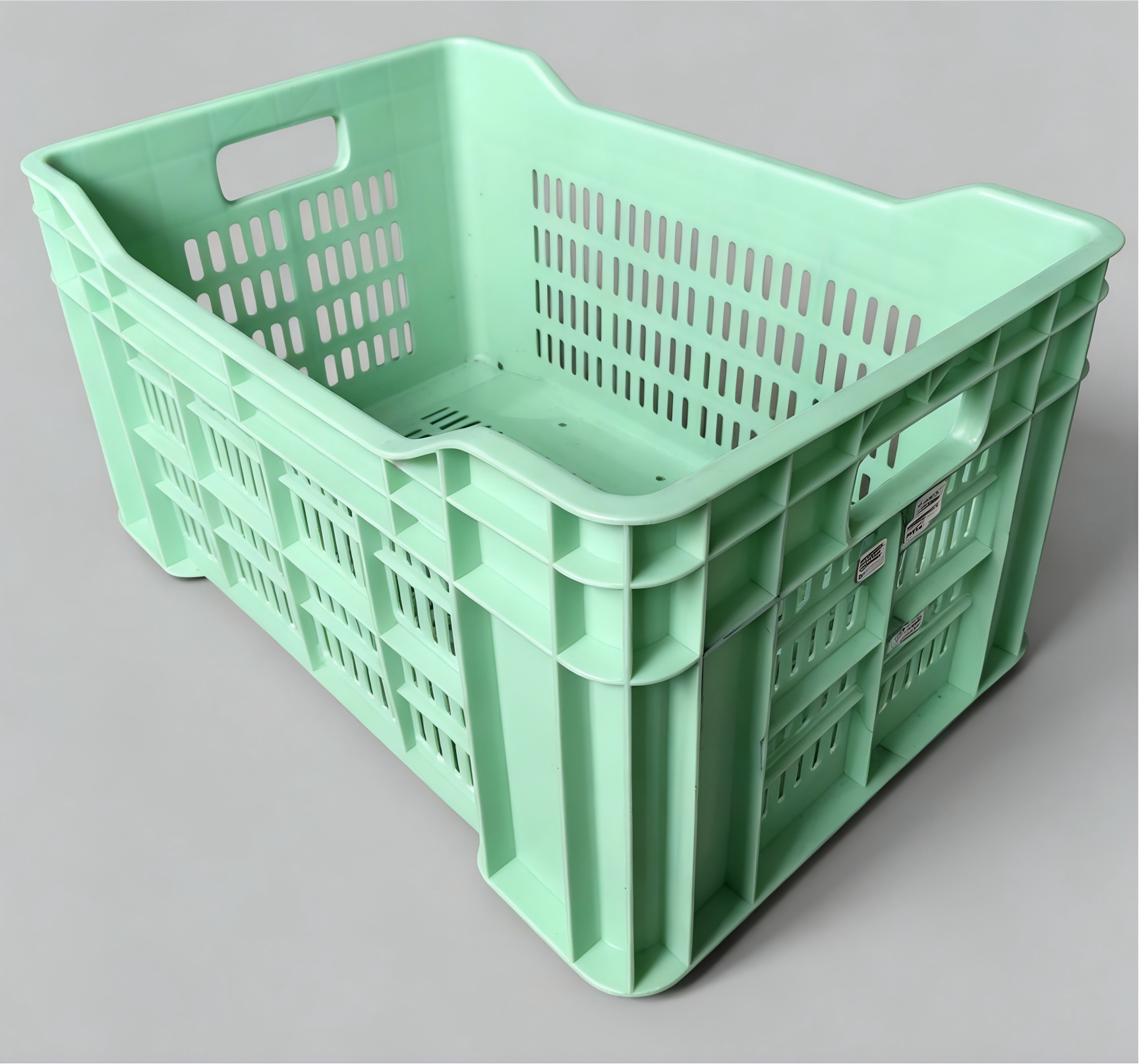 Stackable Plastic Vegetable Crates - Slant Side Ventilated Turnover Basket