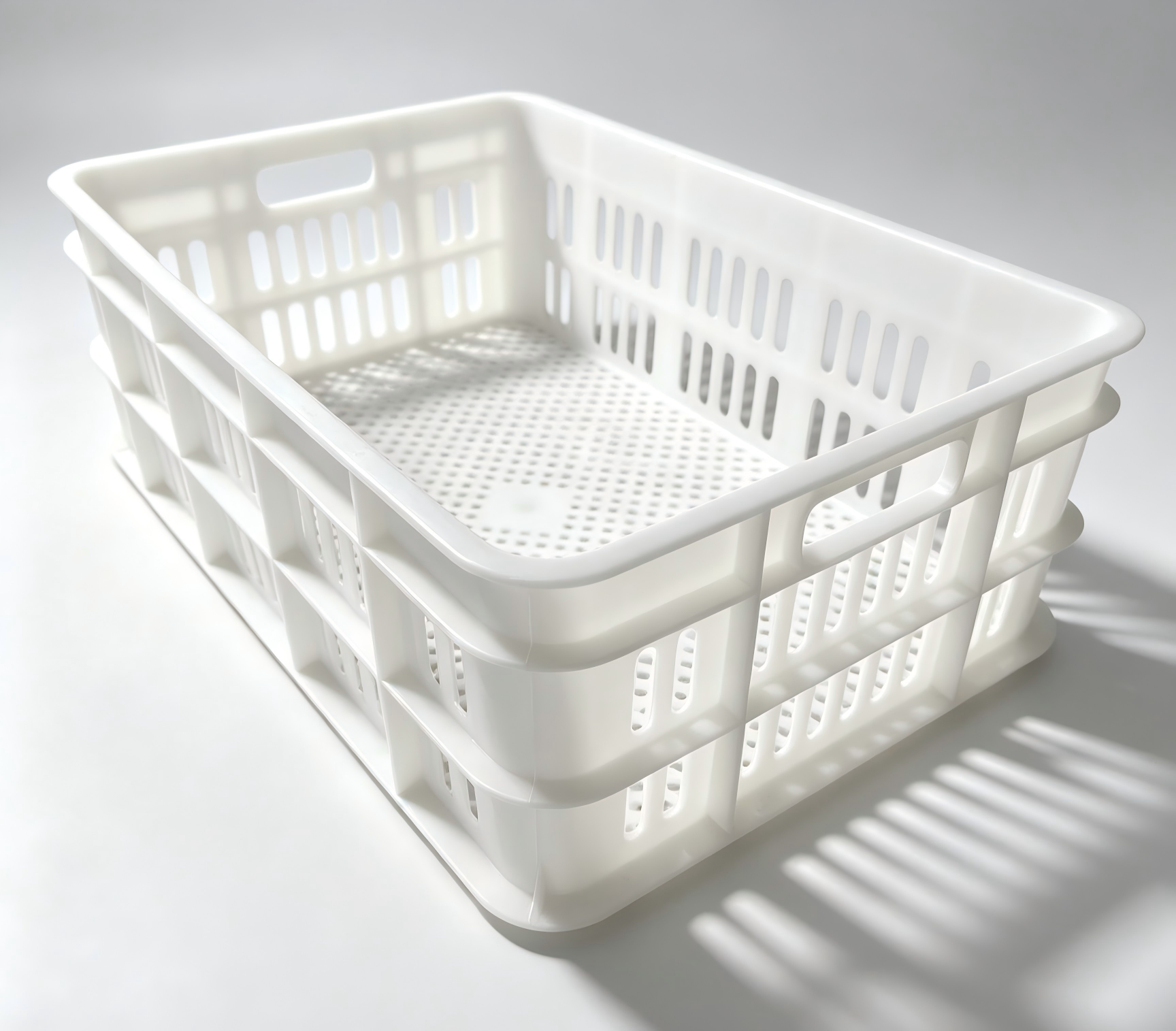 Industrial Plastic Ventilated Basket - Stackable Vegetable Storage Crates