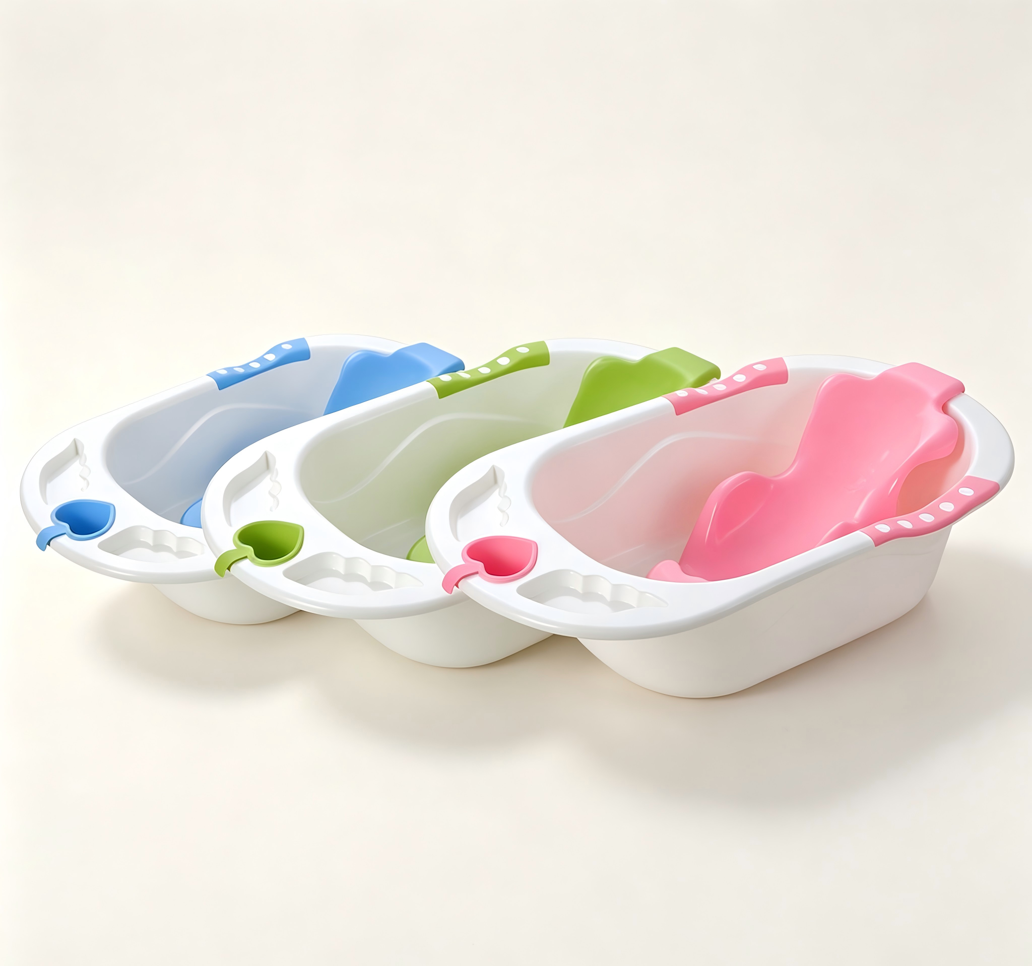 Custom Infant Ergonomic Non-slip Bathtub Mold, Eco-friendly PP Material Baby Bath Basin Two-Color Injection Molding 